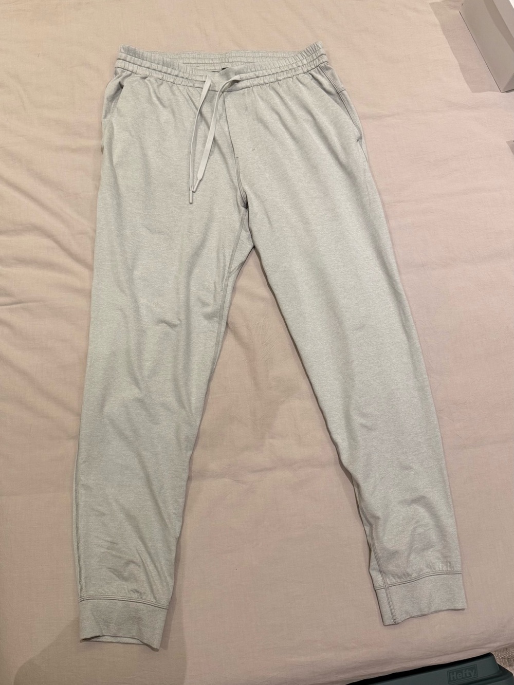 Lululemon Men's Light Gray Jogger Pants with Drawstring